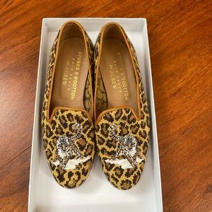 Stubbs Wootton x J.Crew leopard loafers! Gently used